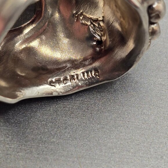 VTG Masha Archer Sterling Silver Pink Mabe Pearl Ring Size 7 Brutalist Statement - Picture 6 of 13